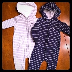 Two 12 Month Fleece Zip Ups Winter Suits